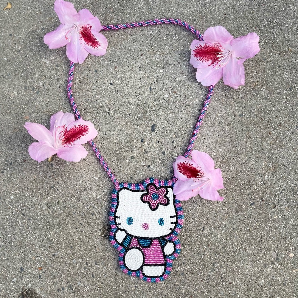 Hello Kitty Pink, Blue and White Beaded Jewelry Accessory - Picture 4 of 7